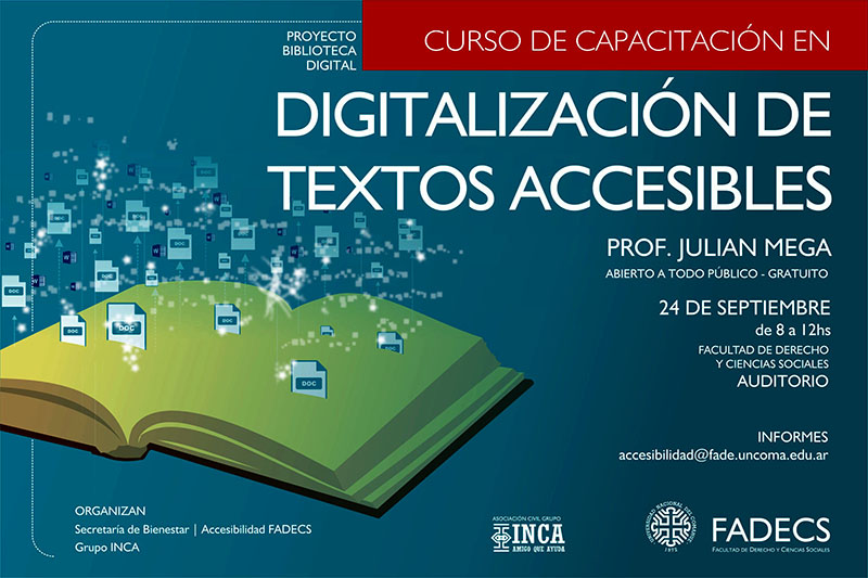 CURSO DE CAPACITACIÓN EN DIGITALIZACIÓN DE TEXTOS ACCESIBLES